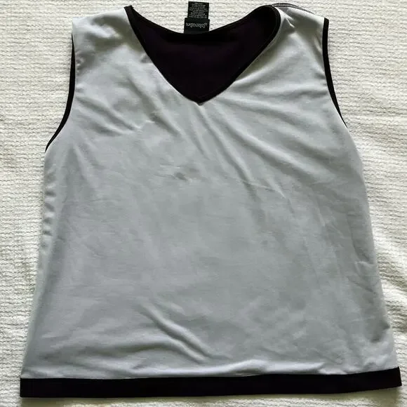 St John’s Bay Tank Top 1X in Plum Color Wide Strap V-Neck - Picture 9 of 11